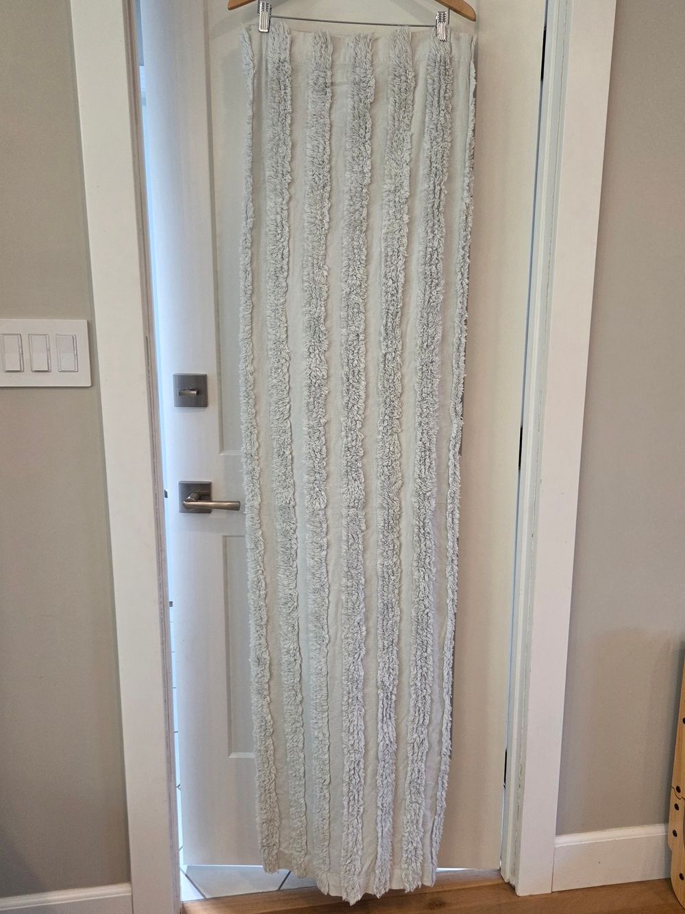 Hampton Gardens Textured Shower Curtain Gray Sage Shabby Chic Cottage Farmhouse